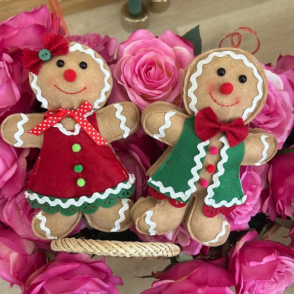 Other - Christmas gingerbread man girl ornament felt people house tree decorate